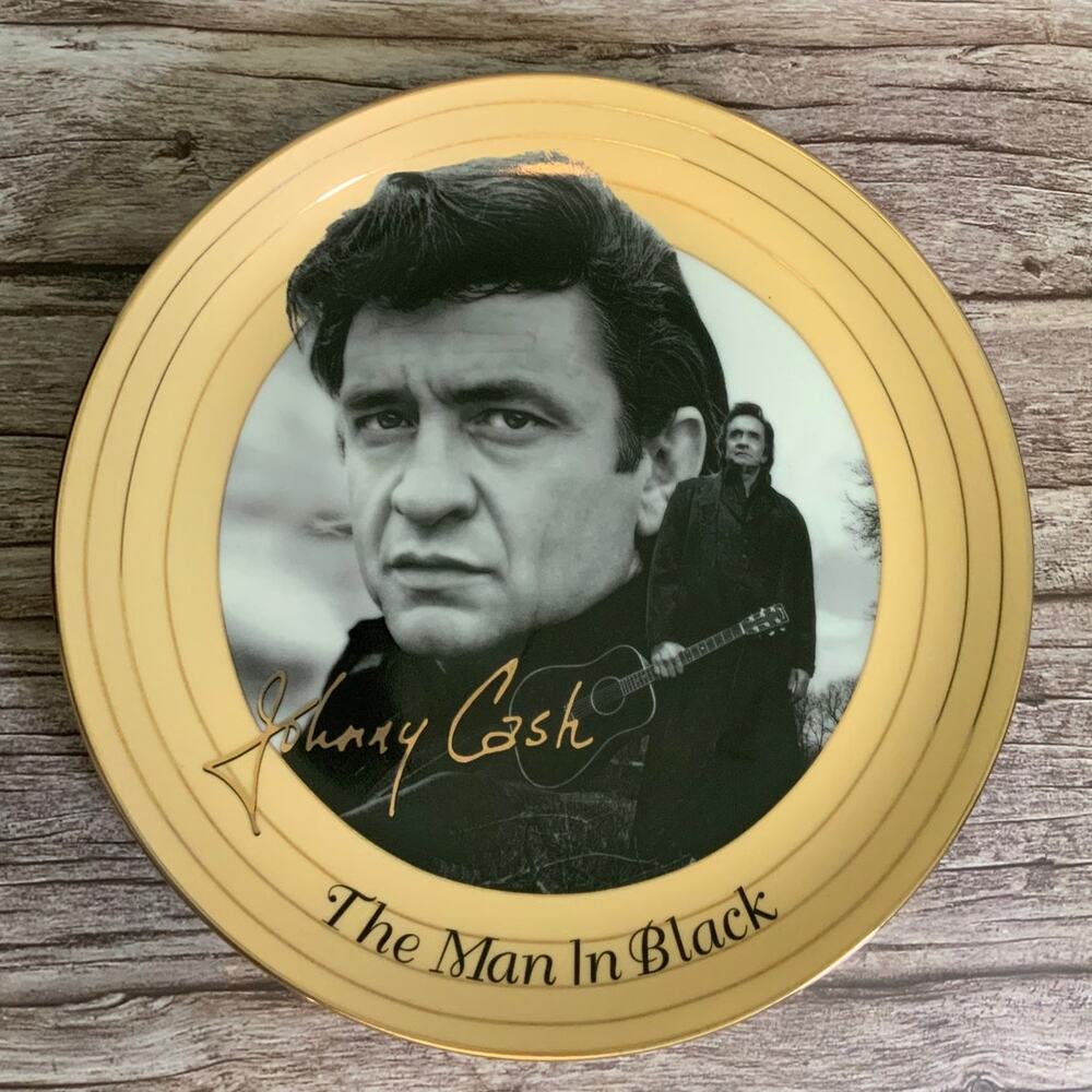 Johnny Cash The Man in Black Collector Plate Legend Lore Bradford Exchange COA